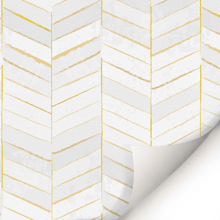 Art Deco Gold Chevron Wallpaper - Peel and Stick Wallpaper - Fall Flat Easy Install Panels