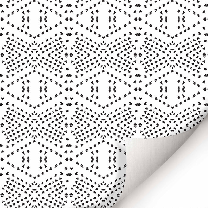 Bohemian Dots Black Wallpaper - Peel and Stick Wallpaper - Fall Flat Install Panels