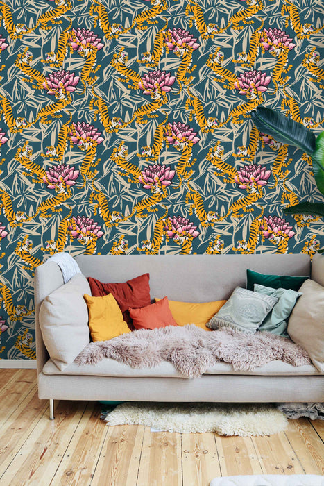 Cats Meow Vintage Wallpaer - Peel and Stick Wallpaper - Fall Flat Easy Canvas Panels