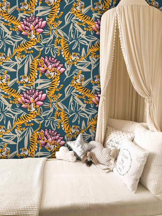 Cats Meow Vintage Wallpaer - Peel and Stick Wallpaper - Fall Flat Easy Canvas Panels