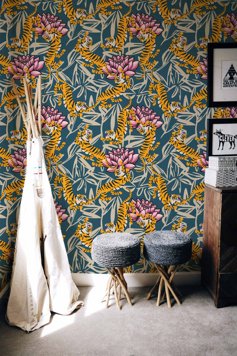 Cats Meow Vintage Wallpaer - Peel and Stick Wallpaper - Fall Flat Easy Canvas Panels