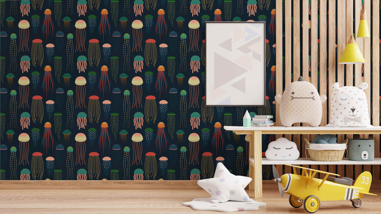 Jellyfish Wallpaper - Peel and Stick Wallpaper - Fall Flat Panels