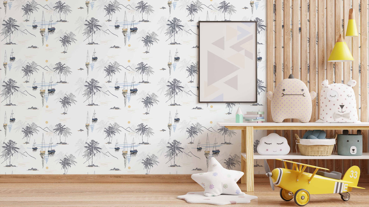 Bahamarama Wallpaper - Peel and Stick Wallpaper - Fall Flat Easy Panels