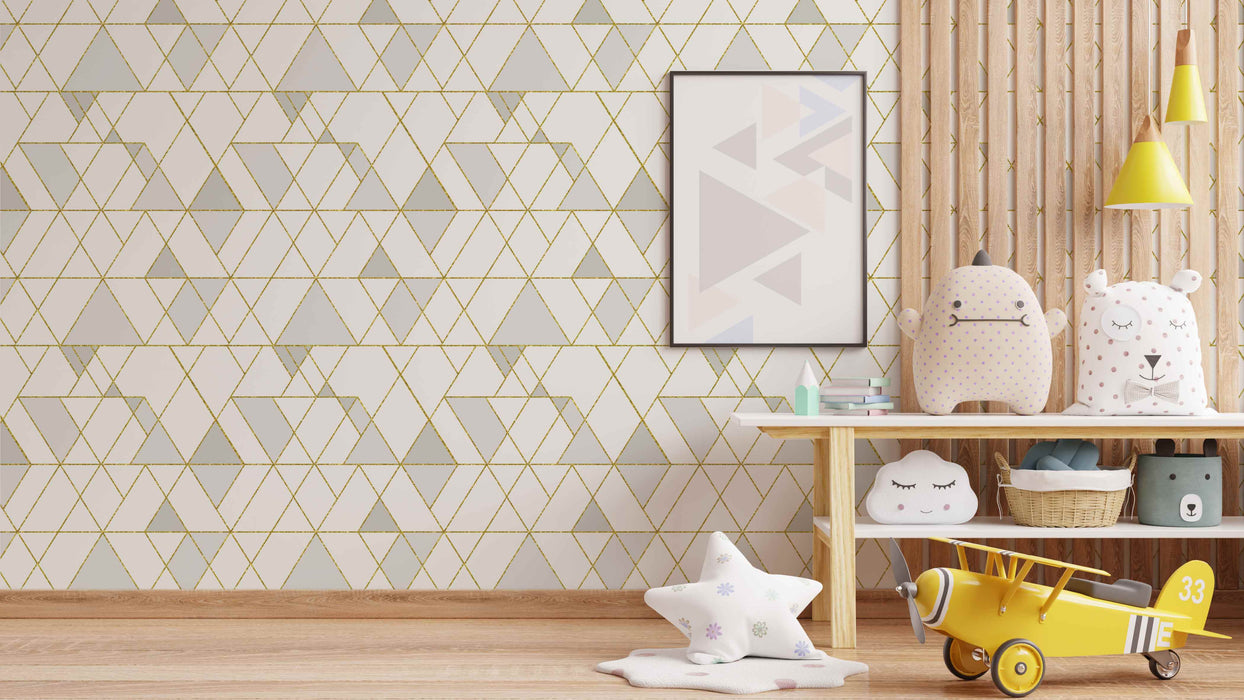Deco Glam Gold Wallpaper - Peel and Stick Wallpaper - Fall Flat Easy Install Panels