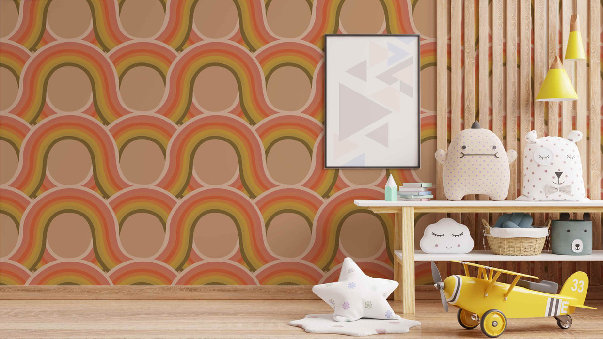 Retro Wobble Wallpaper - Peel and Stick Wallpaper - Fall Flat Panels