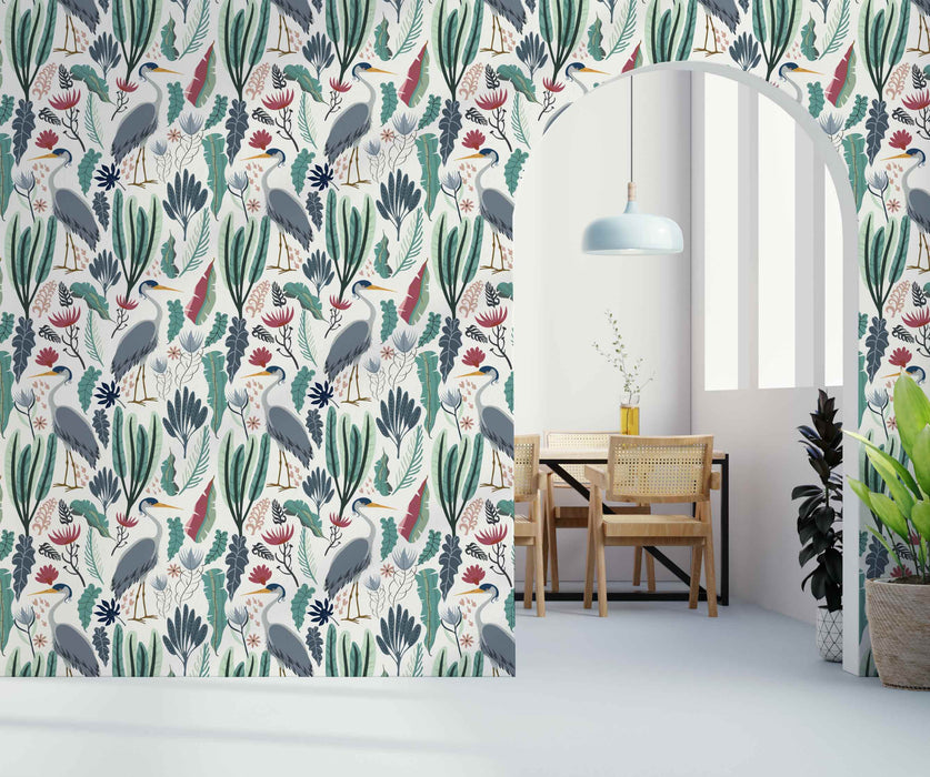 NextWall Palm Silhouette Coastal Blue 205 in x 18 ft Peel and Stick  Wallpaper NW39802  The Home Depot