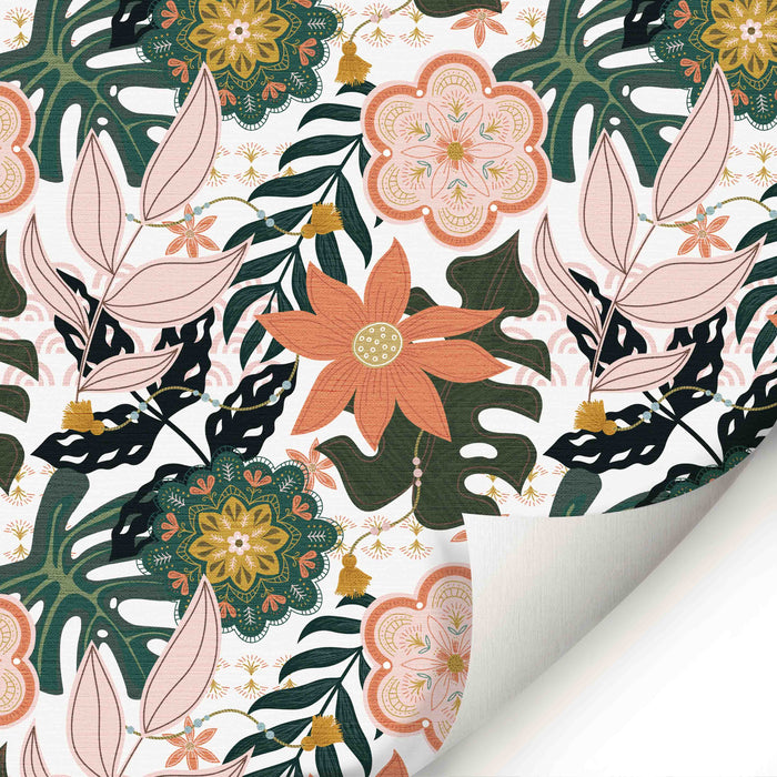 Exotic Mandala Floral Wallpaper - Peel and Stick Wallpaper - Easy Fall Flat Panels