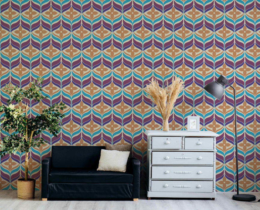 Goochi Leaf Wallpaper SMALL - Peel and Stick Wallpaper - Fall Flat Easy Canvas Panels