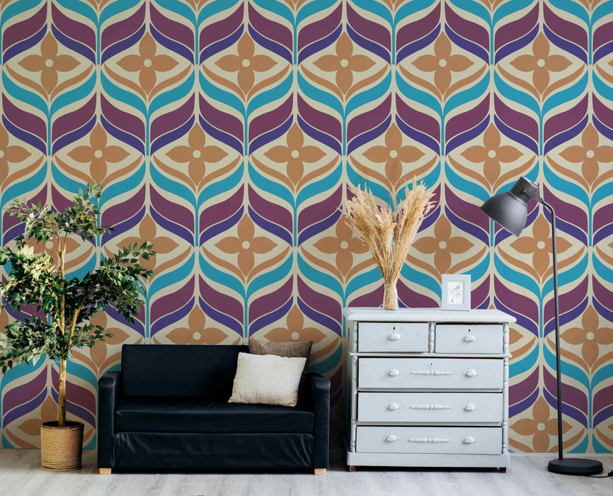 Goochi Leaf Wallpaper LARGE - Peel and Stick Wallpaper - Fall Flat Easy Canvas Panels
