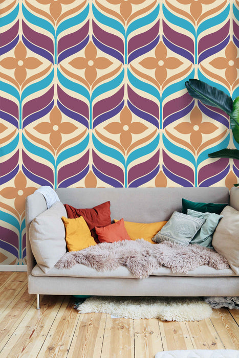 Goochi Leaf Wallpaper LARGE - Peel and Stick Wallpaper - Fall Flat Easy Canvas Panels