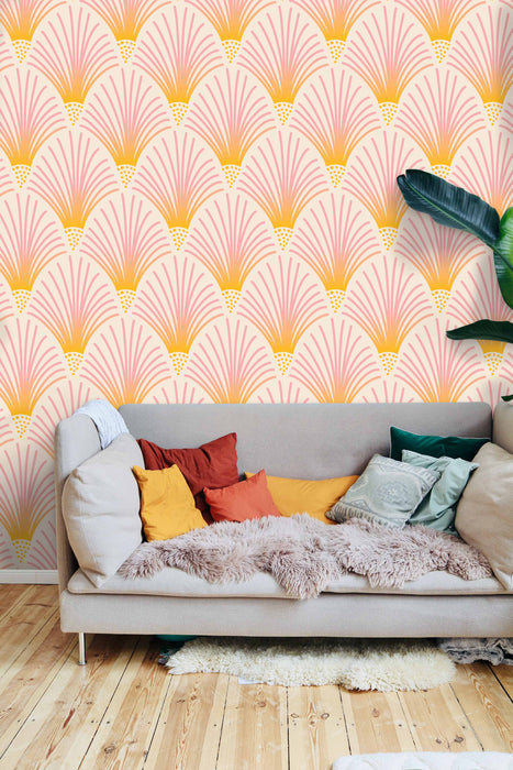 Ombre Burst Wallpaper - Peel and Stick Wallpaper - Fall Flat Panels