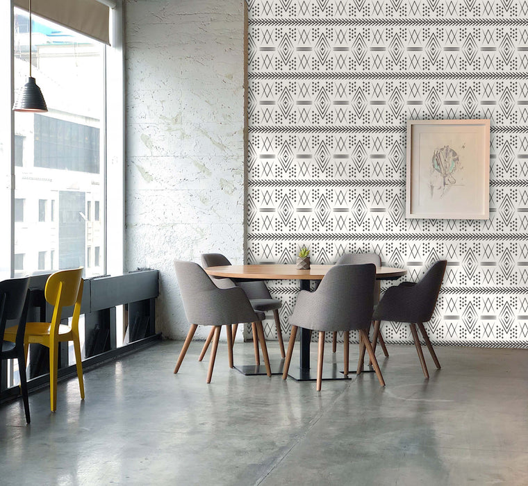 Retro Tribe Wallpaper - Peel and Stick Wallpaper - Fall Flat Panels