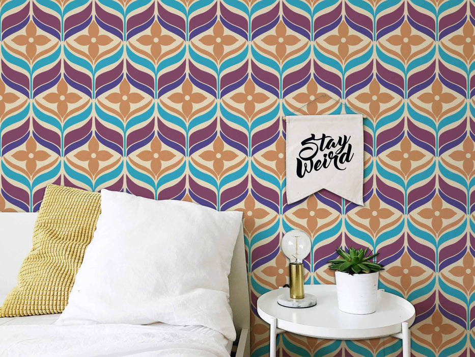 Goochi Leaf Wallpaper SMALL - Peel and Stick Wallpaper - Fall Flat Easy Canvas Panels
