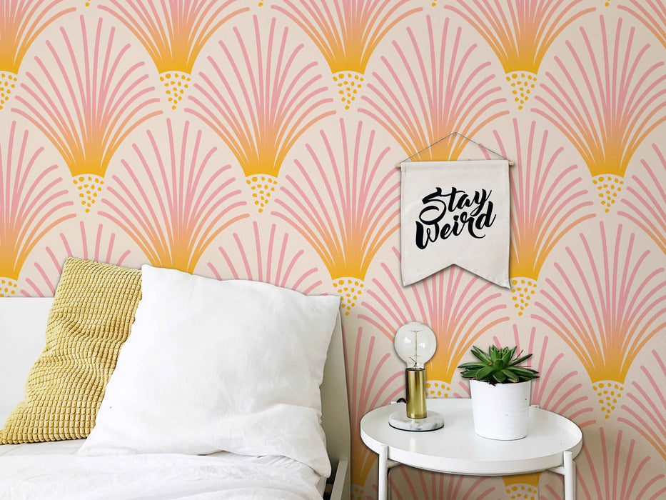 Ombre Burst Wallpaper - Peel and Stick Wallpaper - Fall Flat Panels