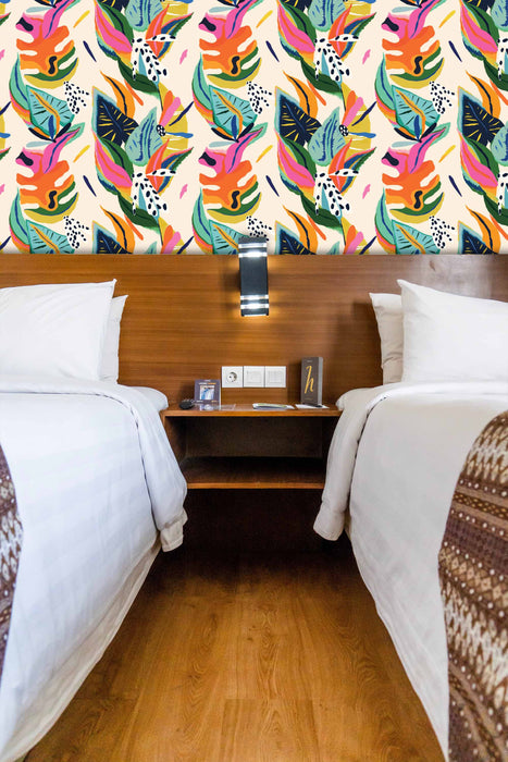 Tulum Tropical Wallpaper - Peel and Stick Wallpaper - Fall Flat Panels