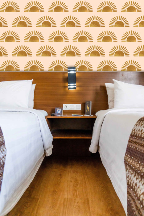 Desert Sun Wallpaper - Peel and Stick Wallpaper - Fall Flat Panels