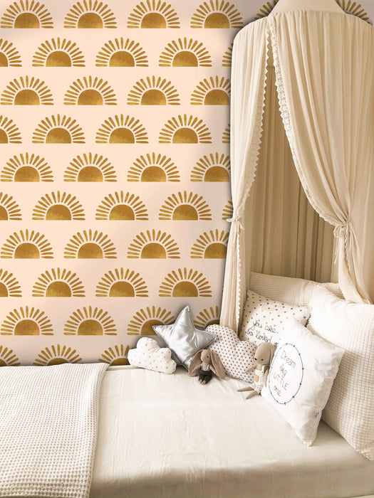 Desert Sun Wallpaper - Peel and Stick Wallpaper - Fall Flat Panels