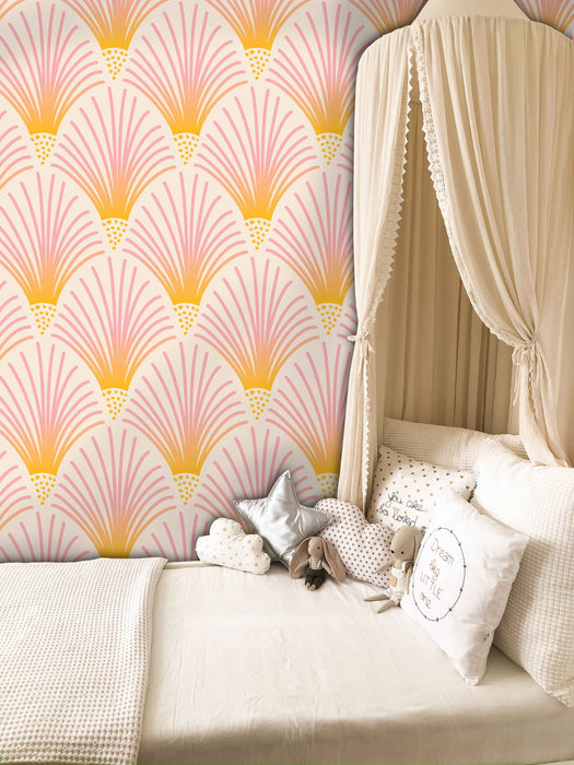 Ombre Burst Wallpaper - Peel and Stick Wallpaper - Fall Flat Panels