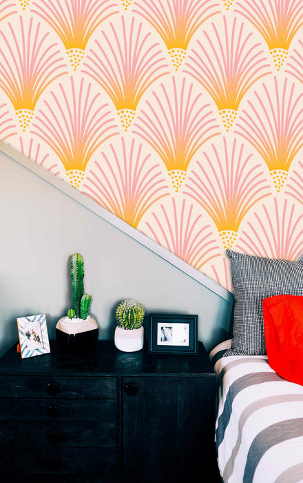 Ombre Burst Wallpaper - Peel and Stick Wallpaper - Fall Flat Panels
