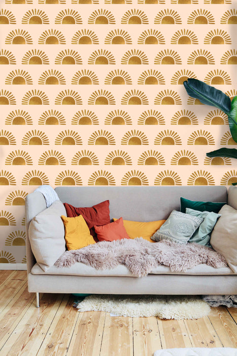 Desert Sun Wallpaper - Peel and Stick Wallpaper - Fall Flat Panels