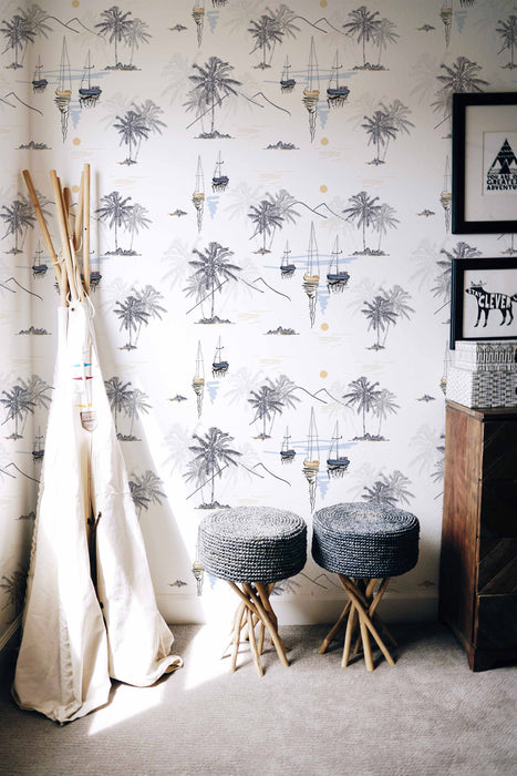 Bahamarama Wallpaper - Peel and Stick Wallpaper - Fall Flat Easy Panels