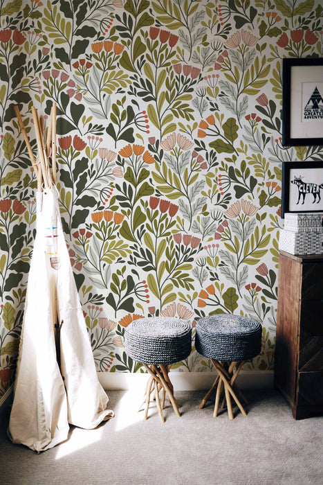 Nana's Kitchen Wallpaper - Peel and Stick Wallpaper - Fall Flat Panels