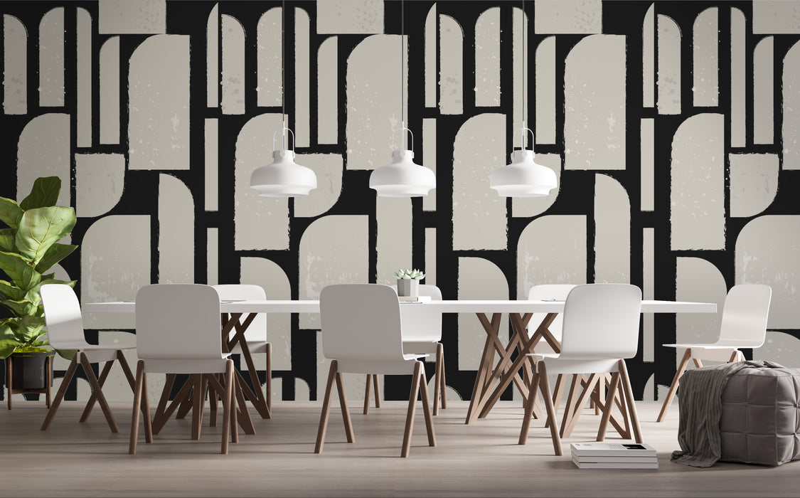 Minimalist Art Deco Wallpaper - Peel and Stick Wallpaper - Fall Flat Panels