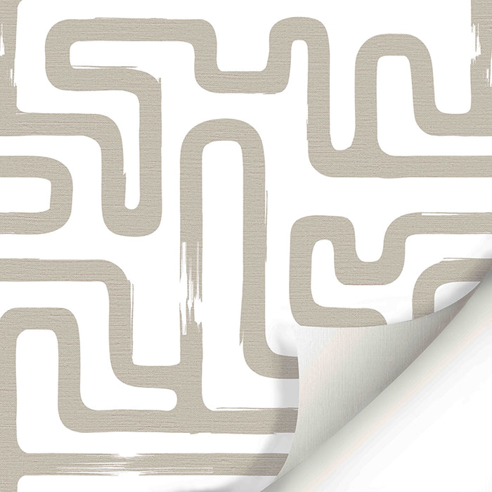 Minimalist Scribble Tan Wallpaper - Peel and Stick Wallpaper - Fall Flat Panels