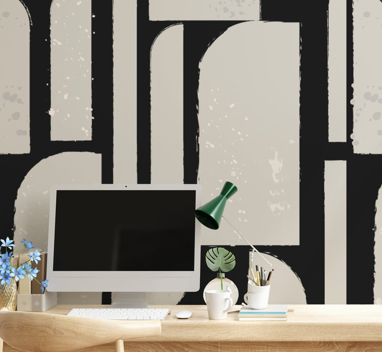 Minimalist Art Deco Wallpaper - Peel and Stick Wallpaper - Fall Flat Panels