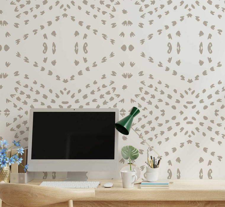 Bohemian Dots Tan Wallpaper - Peel and Stick Wallpaper - Fall Flat Install Panels
