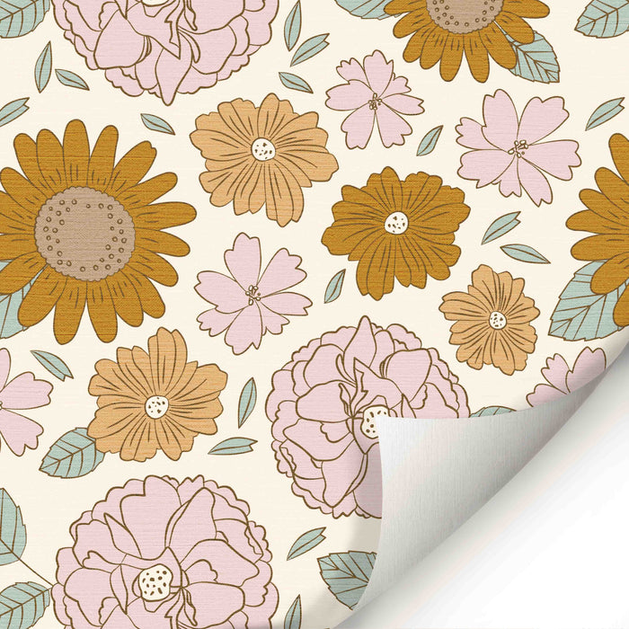 Muted Floral Wallpaper - Peel and Stick Wallpaper - Fall Flat Panels
