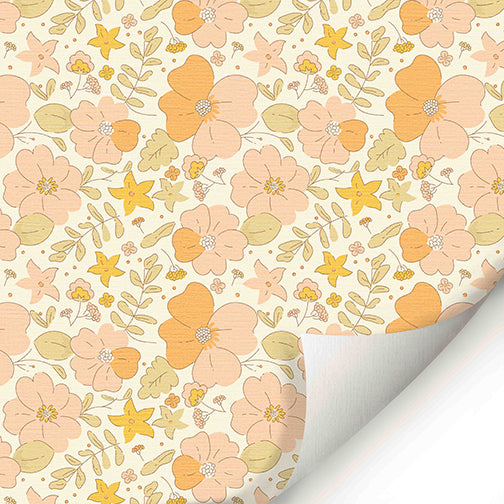 Playful 70's Floral Wallpaper - Peel and Stick Wallpaper - Fall Flat Panels