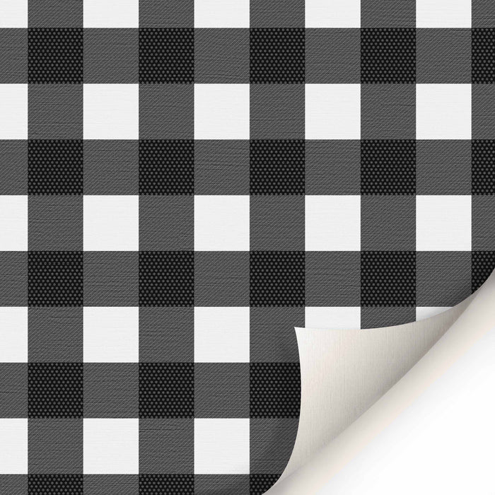 Gingham Black Small Wallpaper - Peel and Stick Wallpaper - Fall Flat Panels