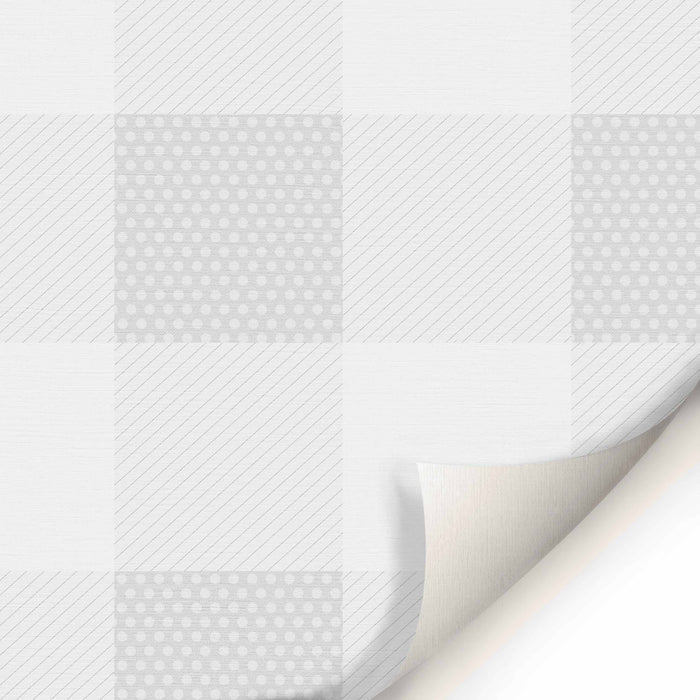 Gingham Gray Large Wallpaper - Peel and Stick Wallpaper - Fall Flat Panels