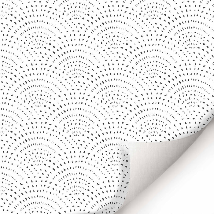 Black Scallop Wallpaper - Peel and Stick Wallpaper - Fall Flat Panels