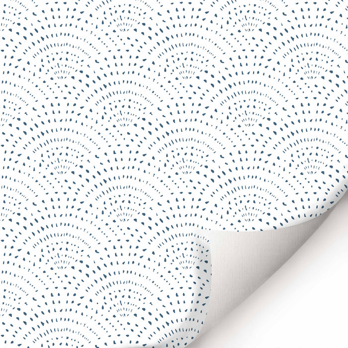Navy Scallop Wallpaper - Peel and Stick Wallpaper - Fall Flat Panels
