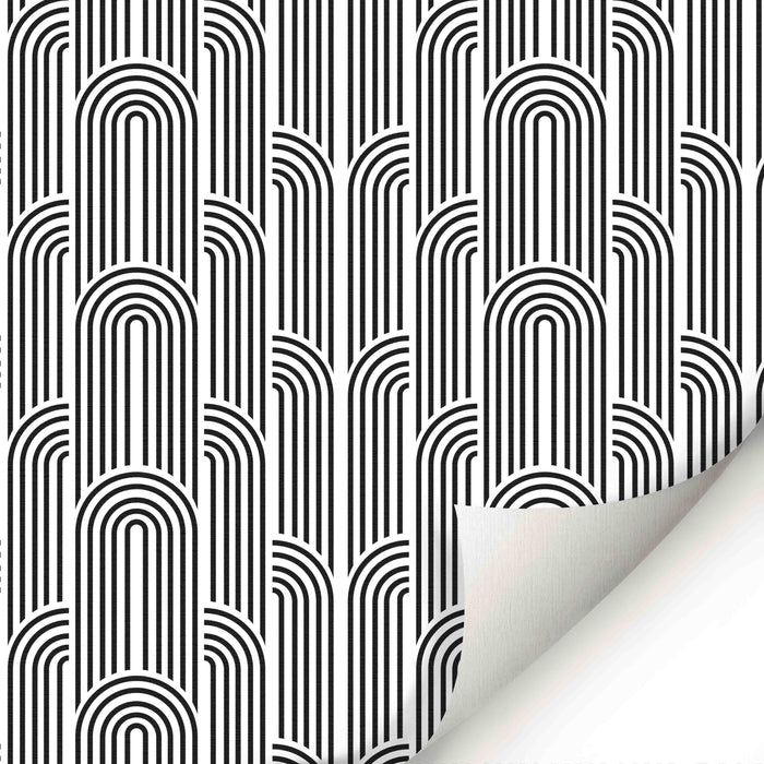 Minimalist Arch Wallpaper Black & White - Peel and Stick Wallpaper - Fall Flat Panels
