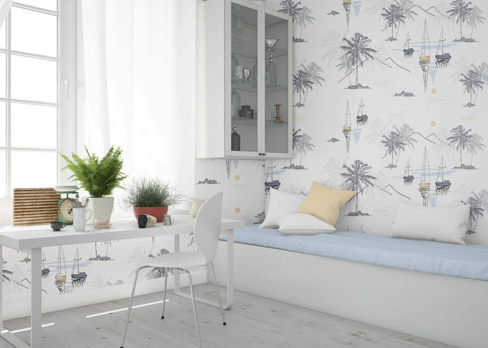 Bahamarama Wallpaper - Peel and Stick Wallpaper - Fall Flat Easy Panels