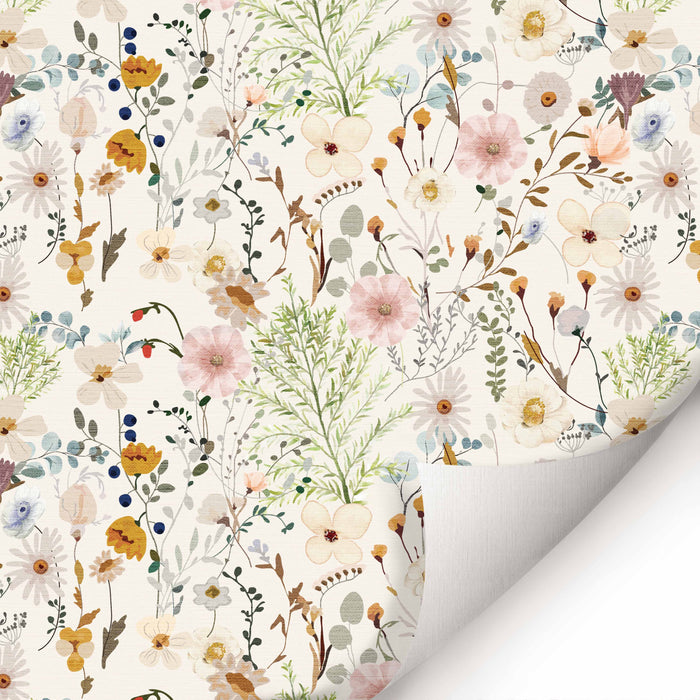 Watercolor Floral Wallpaper - Peel and Stick Wallpaper - Fall Flat Panels