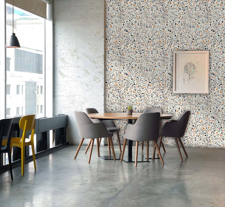 Terrazzo Tile SMALL Wallpaper - Peel and Stick Wallpaper - Fall Flat Panels