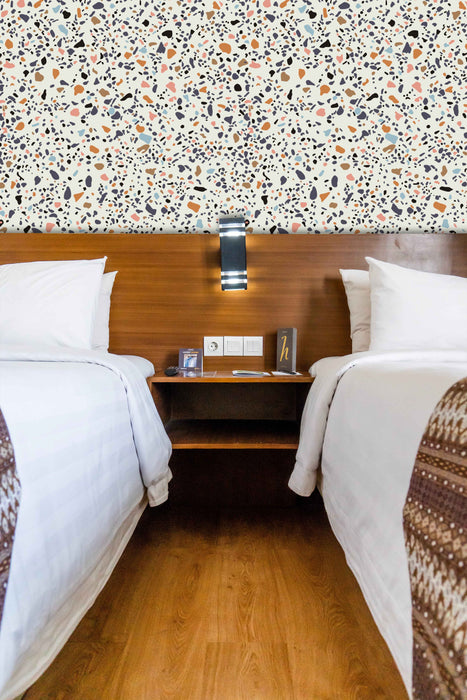 Terrazzo Tile SMALL Wallpaper - Peel and Stick Wallpaper - Fall Flat Panels