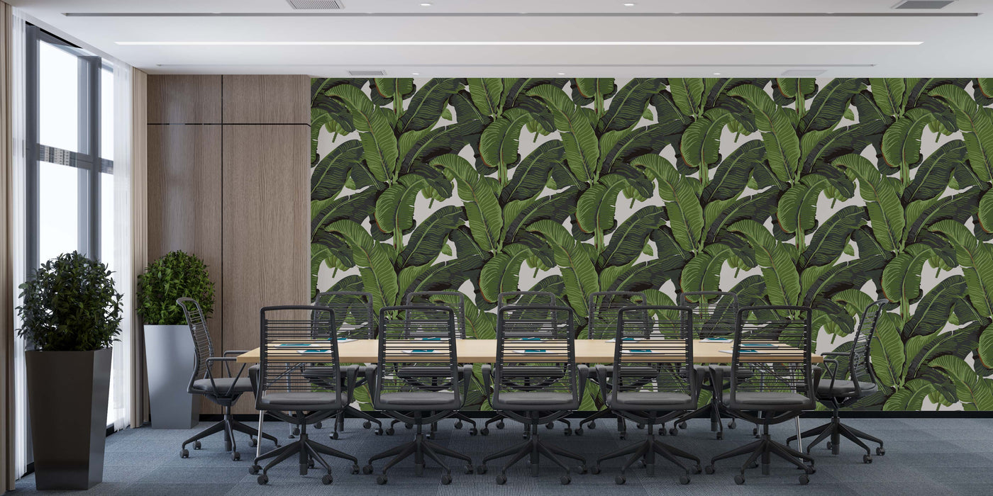 Tropical Leaf Wallpaper - Peel and Stick Wallpaper - Fall Flat Panels