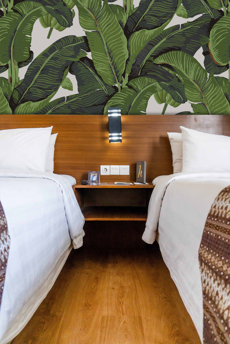 Tropical Leaf Wallpaper - Peel and Stick Wallpaper - Fall Flat Panels