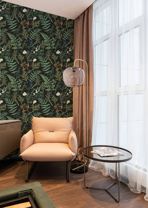 Vintage Fern Wallpaper - Peel and Stick Wallpaper - Fall Flat Panels