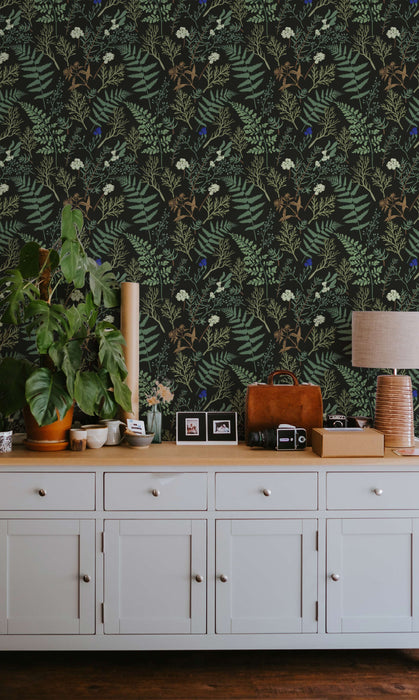 Vintage Fern Wallpaper - Peel and Stick Wallpaper - Fall Flat Panels