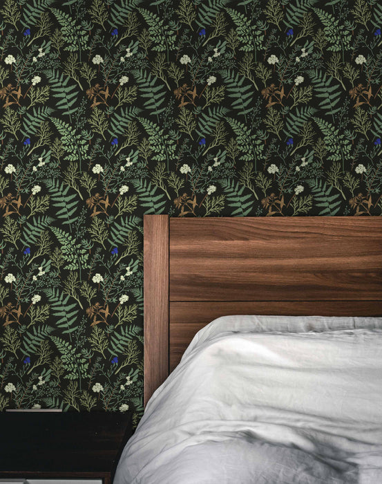Vintage Fern Wallpaper - Peel and Stick Wallpaper - Fall Flat Panels