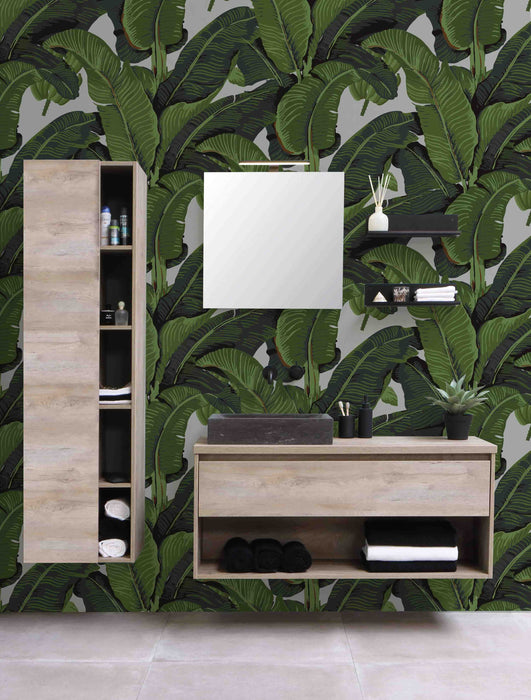 Tropical Leaf Wallpaper - Peel and Stick Wallpaper - Fall Flat Panels