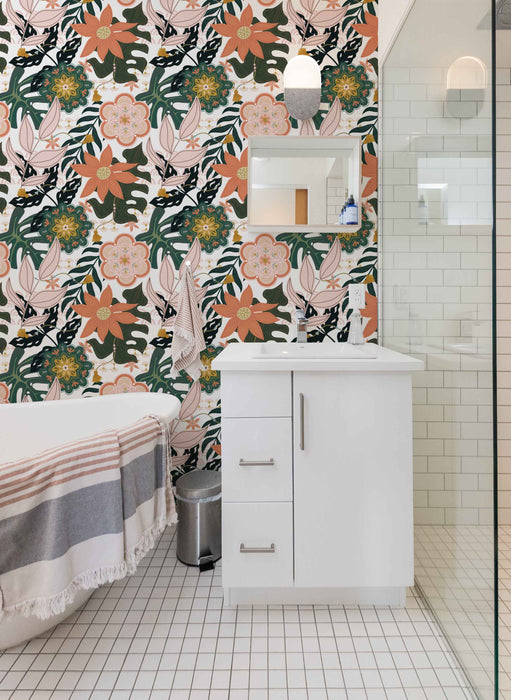 Exotic Mandala Floral Wallpaper - Peel and Stick Wallpaper - Easy Fall Flat Panels