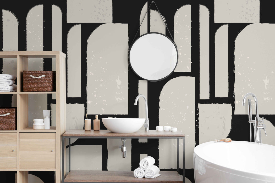 Minimalist Art Deco Wallpaper - Peel and Stick Wallpaper - Fall Flat Panels