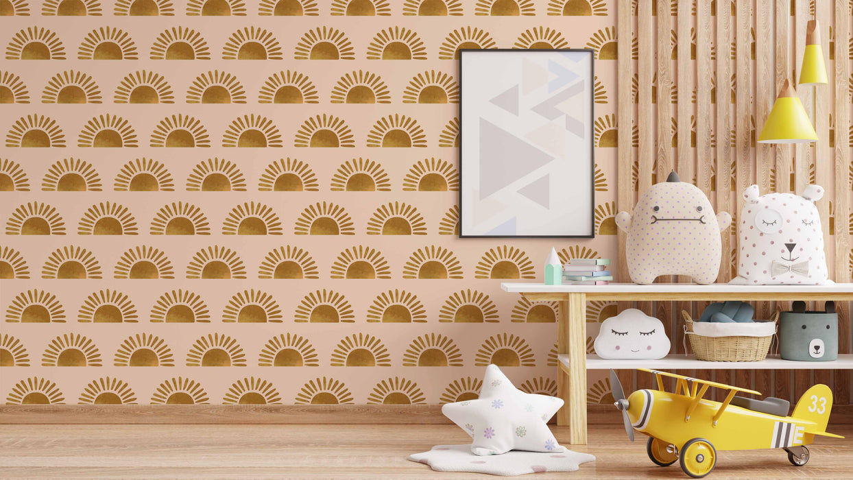 Desert Sun Wallpaper - Peel and Stick Wallpaper - Fall Flat Panels